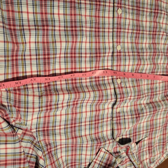 Tommy Hilfiger Men’s Shirt Long Sleeve Button-Down Size L/G Plaid NWT Red/white - Picture 6 of 7